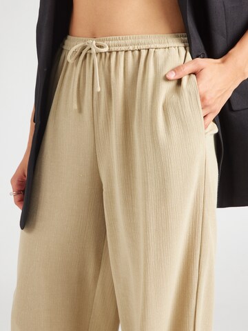 OBJECT Wide leg Trousers 'OBJPENNY' in Beige