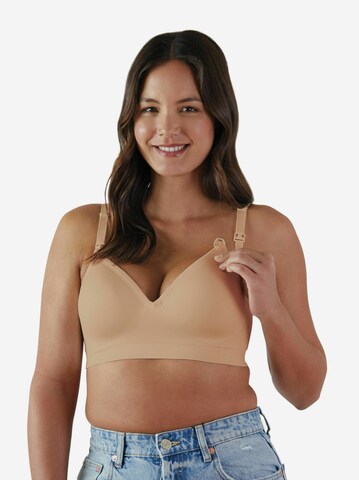 Bravado Designs T-shirt Nursing Bra 'The Plunge' in Beige