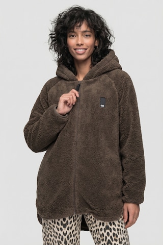 alife & kickin Fleece Jacket 'DominiqueAK T' in Brown: front