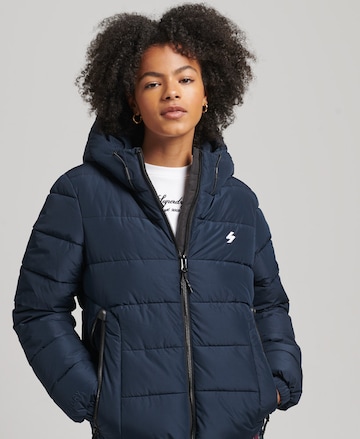 Superdry Winterjas in Blauw: voorkant