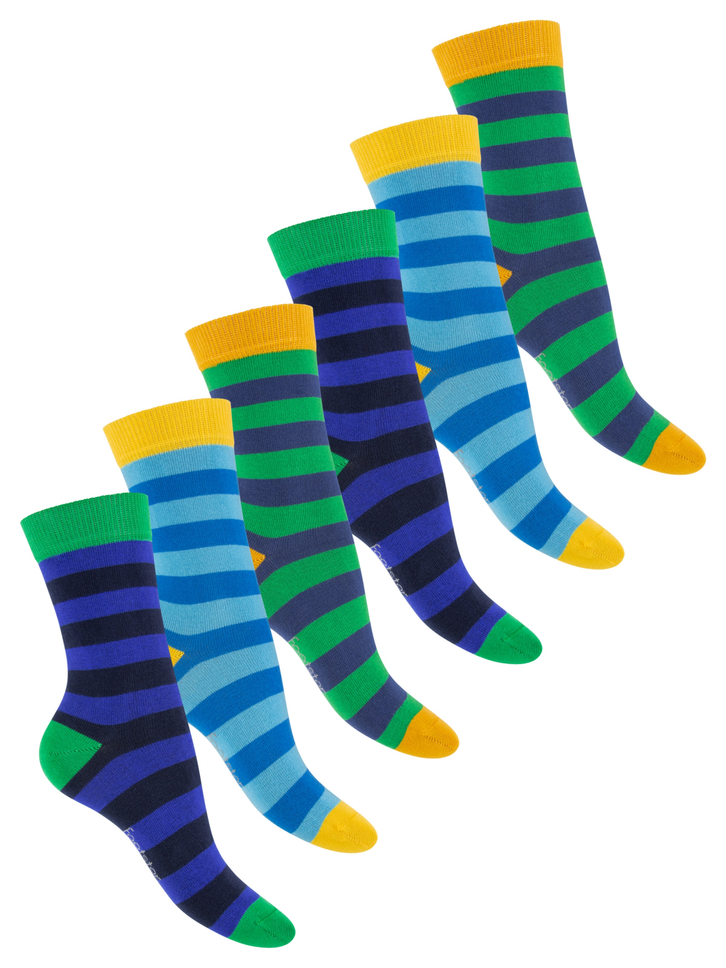 footstar Socken 'Ringel'‌‌‌‌‌ in Blau: Vorderseite