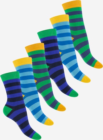 footstar Socken 'Ringel' in Blau: Vorderseite