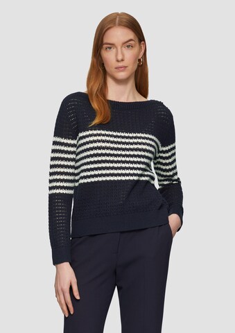 s.Oliver BLACK LABEL Trui in Blauw: voorkant