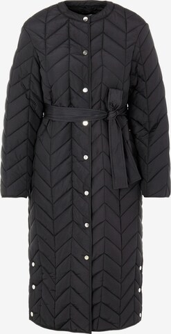 PIECES Between-Seasons Coat 'FAWN' in Black: front