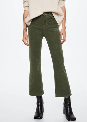 MANGO Flared Cargo Jeans in Green: front