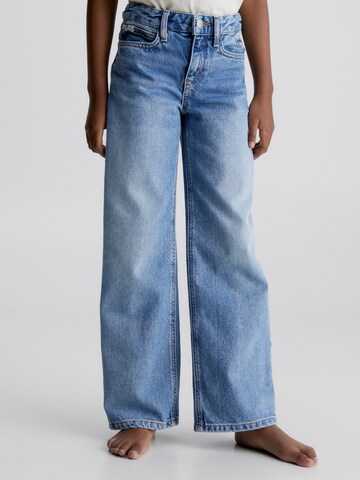 Calvin Klein Jeans - Perna larga Calças de ganga em azul: frente
