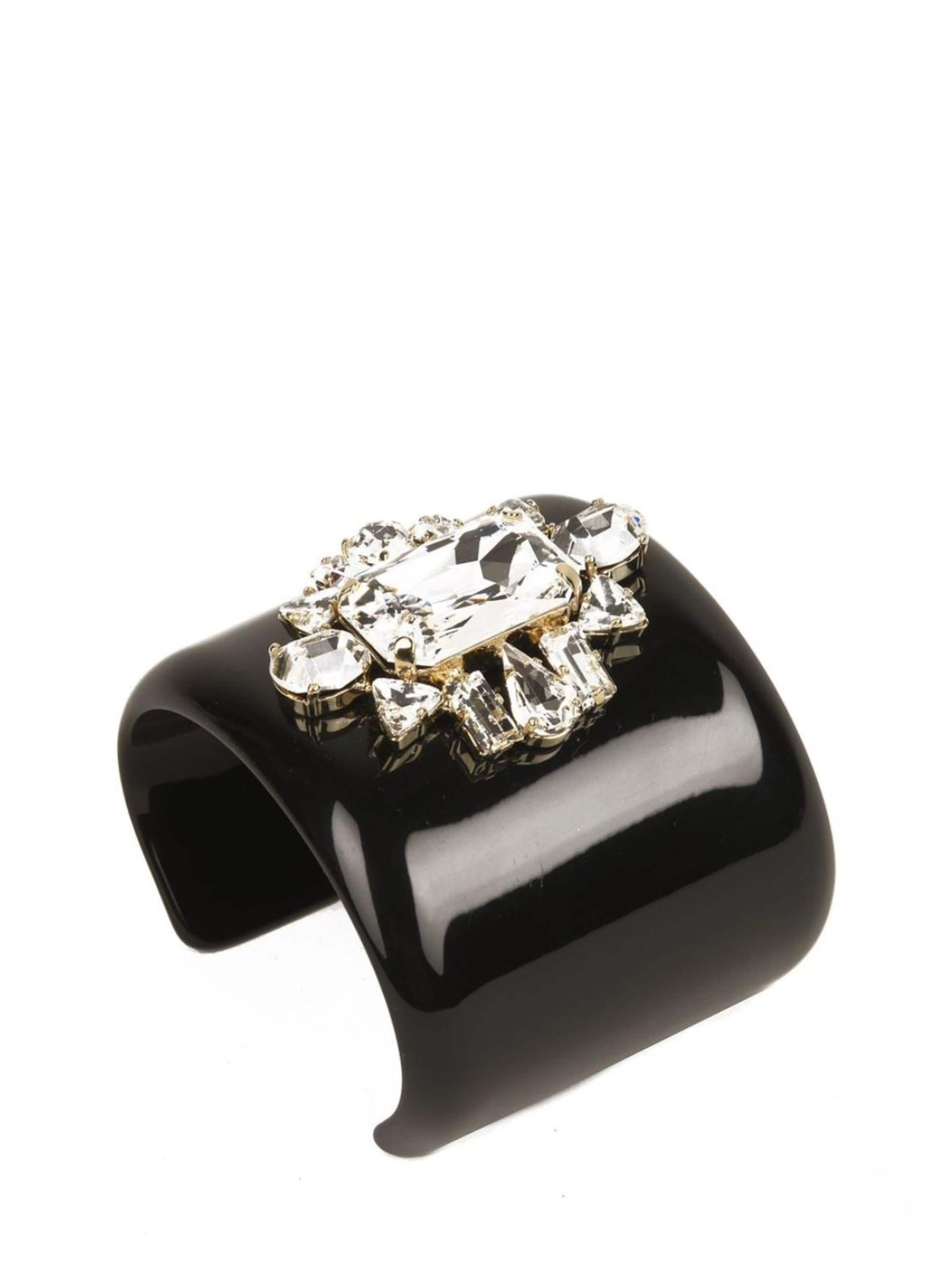 Addicted2 Βραχιόλι 'Bracelet Dei Dei Black Plexiglass With Crystals' σε μαύρο: μπροστά