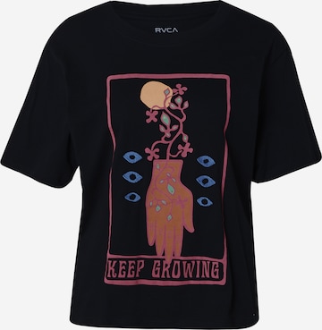 Maglietta 'KEEP GROWING' di RVCA in nero: frontale