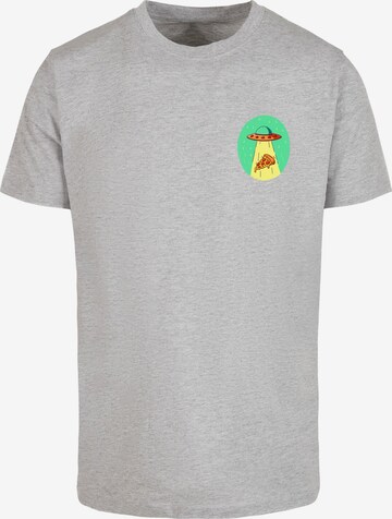 T-Shirt 'Ufo Pizza' Mister Tee en gris : devant