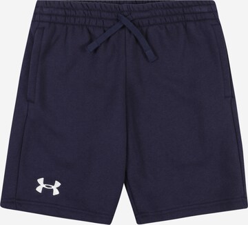 UNDER ARMOUR Regular Workout Pants 'Rival' in Blue: front