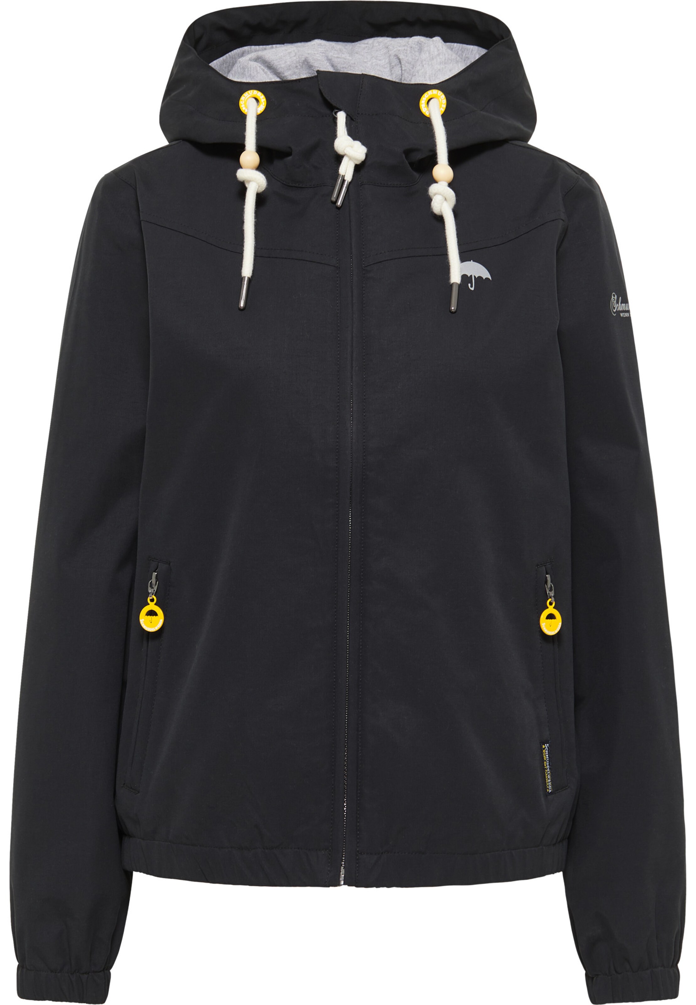 Schmuddelwedda Toiminnallinen takki 'Wilowe' värissä musta: etupuoli