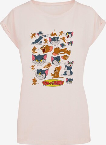 ABSOLUTE CULT T-Shirt 'Tom and Jerry - Many Faces' in Pink: predná strana