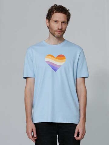 Watapparel Shirt 'Rainbow Heart' in Blauw: voorkant