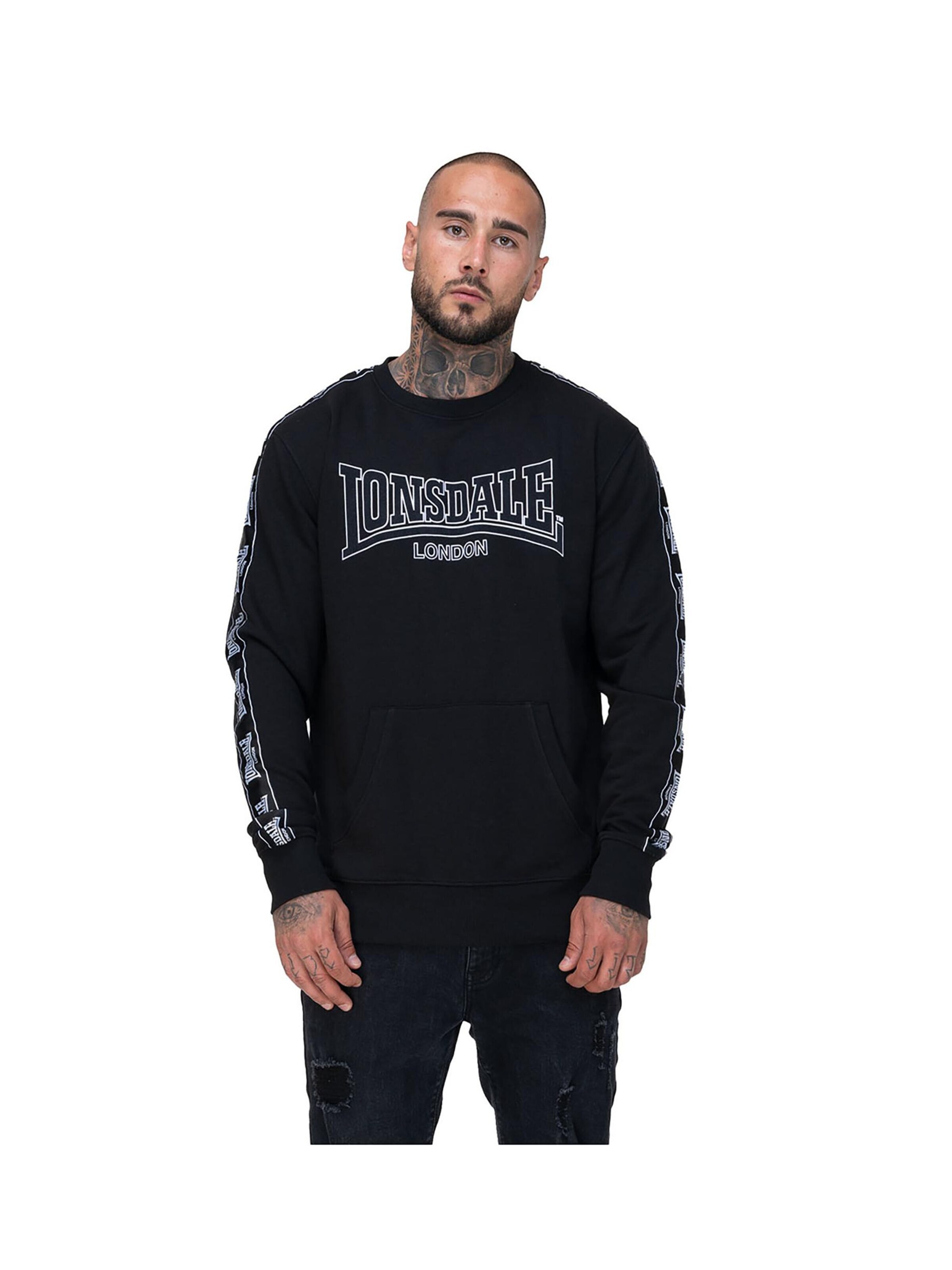 LONSDALE Sweatshirt 'Kirklinton' in Black: front