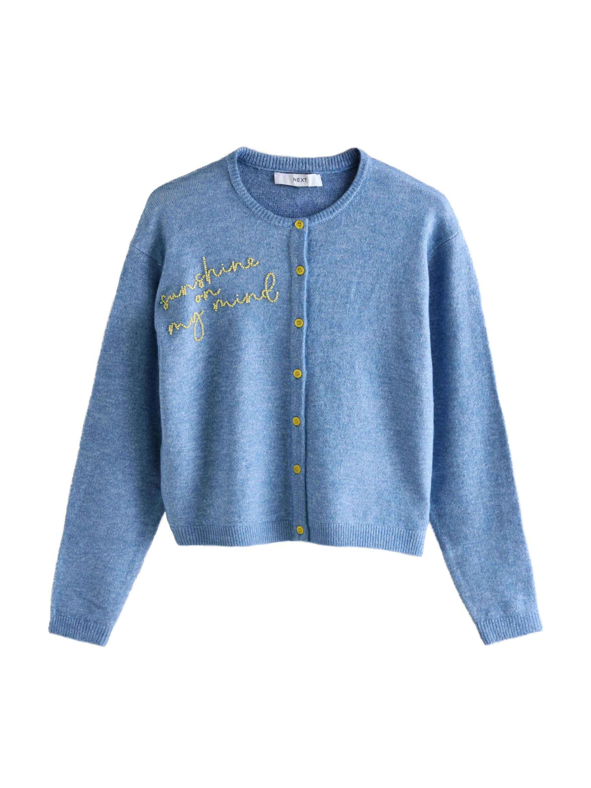 Next Gebreid vest in Blauw: voorkant