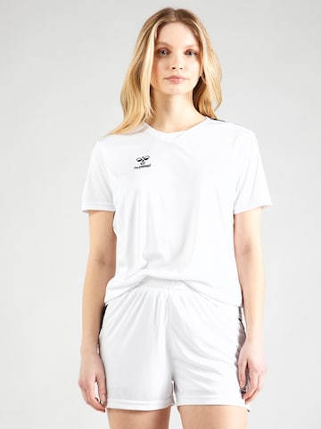 Hummel Λειτουργικό μπλουζάκι 'Authentic' σε λευκό: μπροστά