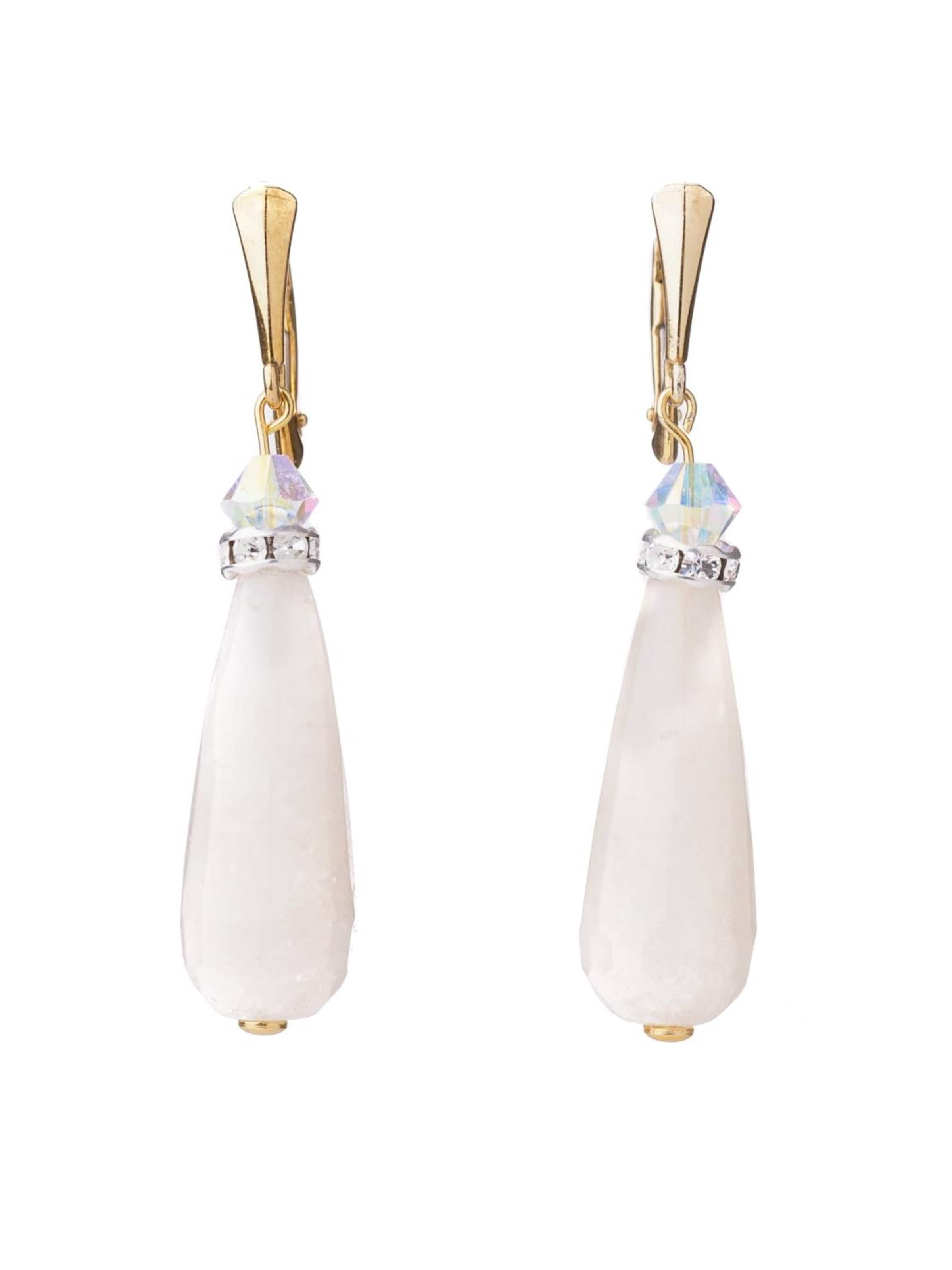 THE GEM STORIES JEWELRY Oorbellen 'Ivory Éclat Earrings' in 2,5x4,5 cm in de kleur Wit, Productweergave