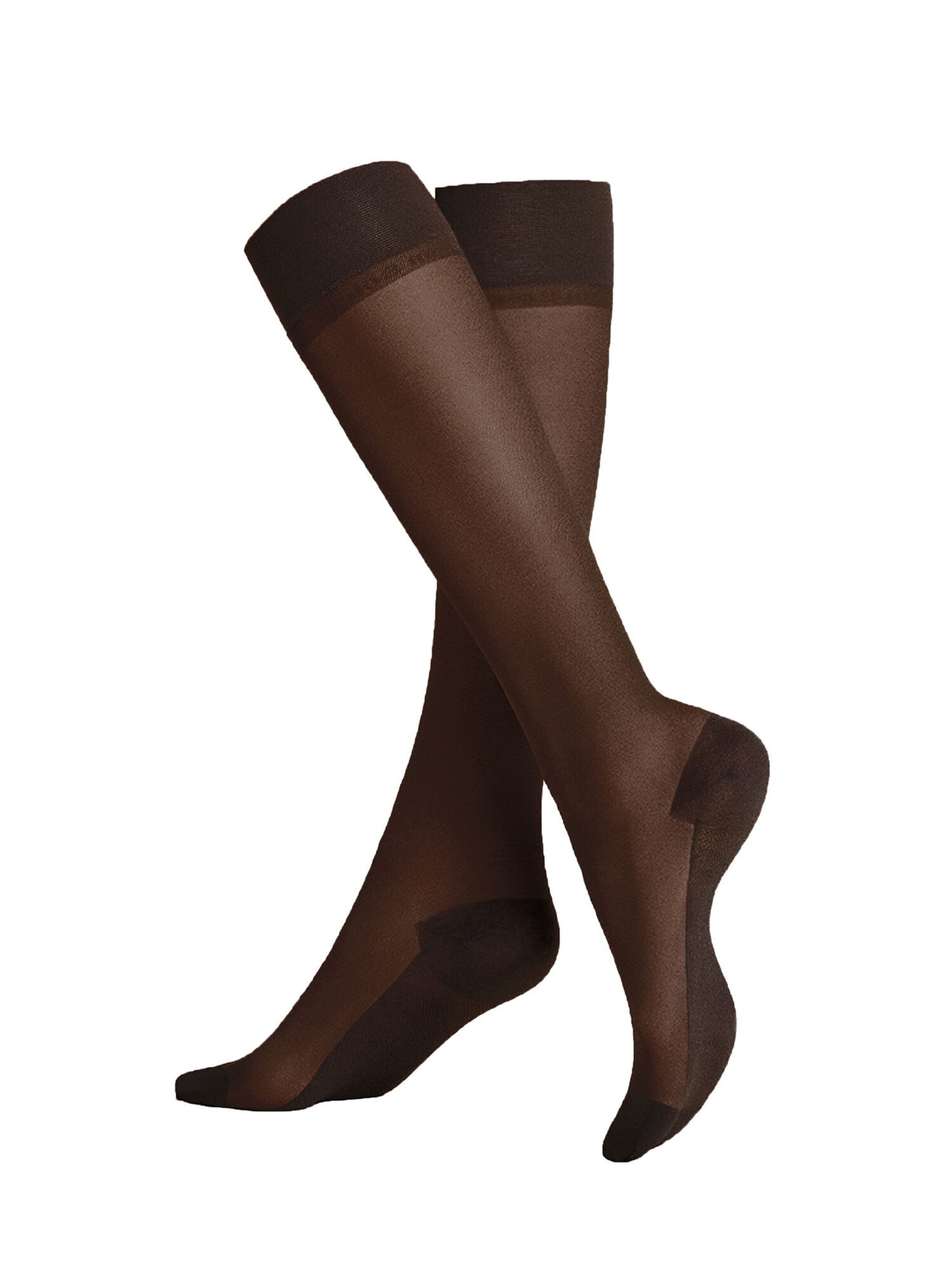 Chaussettes montantes 'Cotton Sole 20' KUNERT en gris : devant