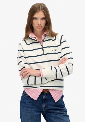 Sweat-shirt 'Athletic Essentials' Superdry en blanc : devant