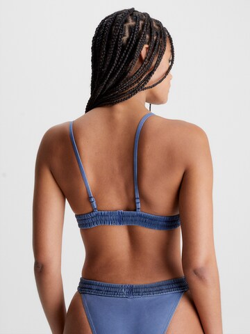 Calvin Klein Swimwear Triangel Bikinitop in Blau