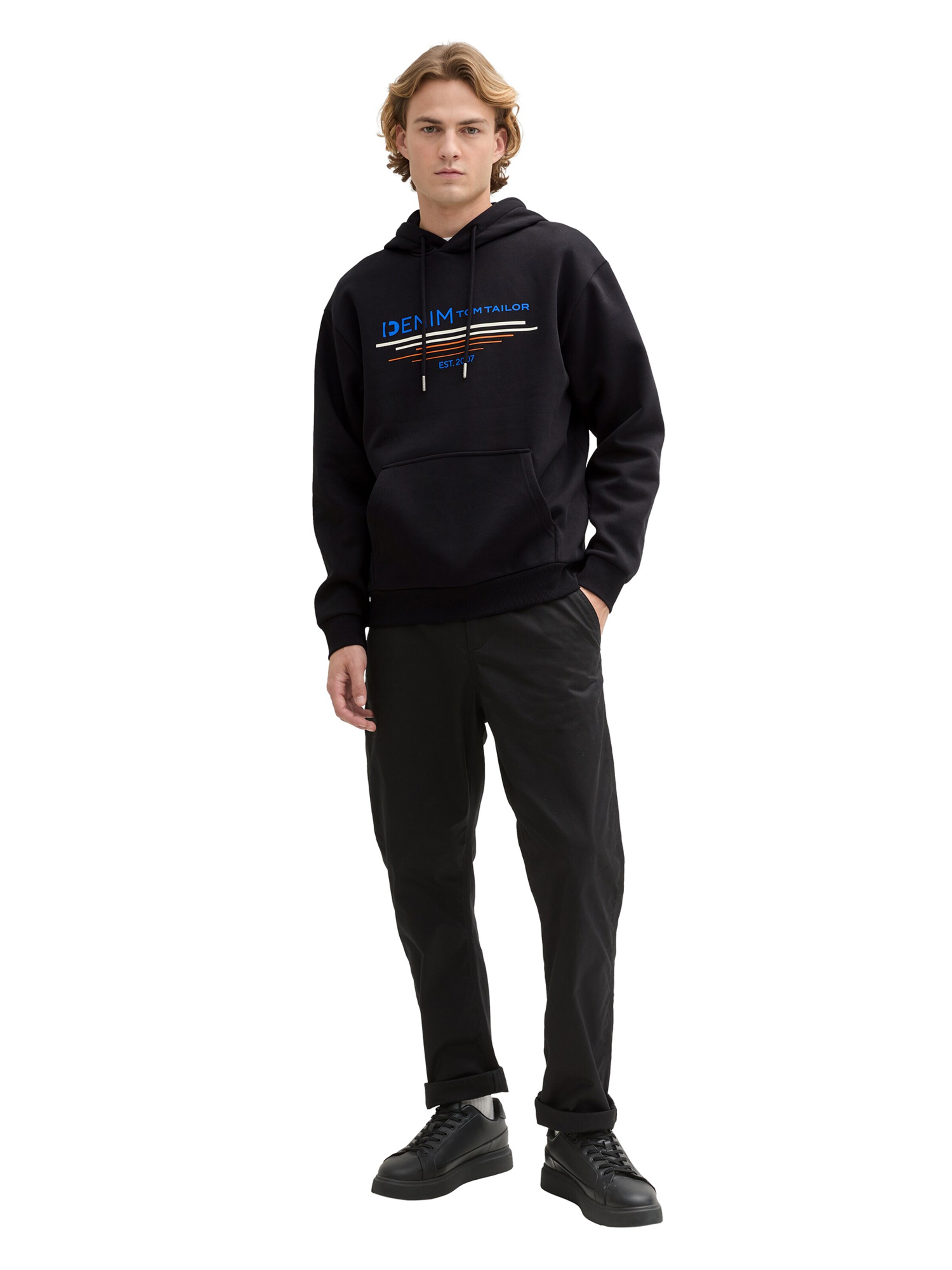 TOM TAILOR DENIM Sweatshirt in Schwarz