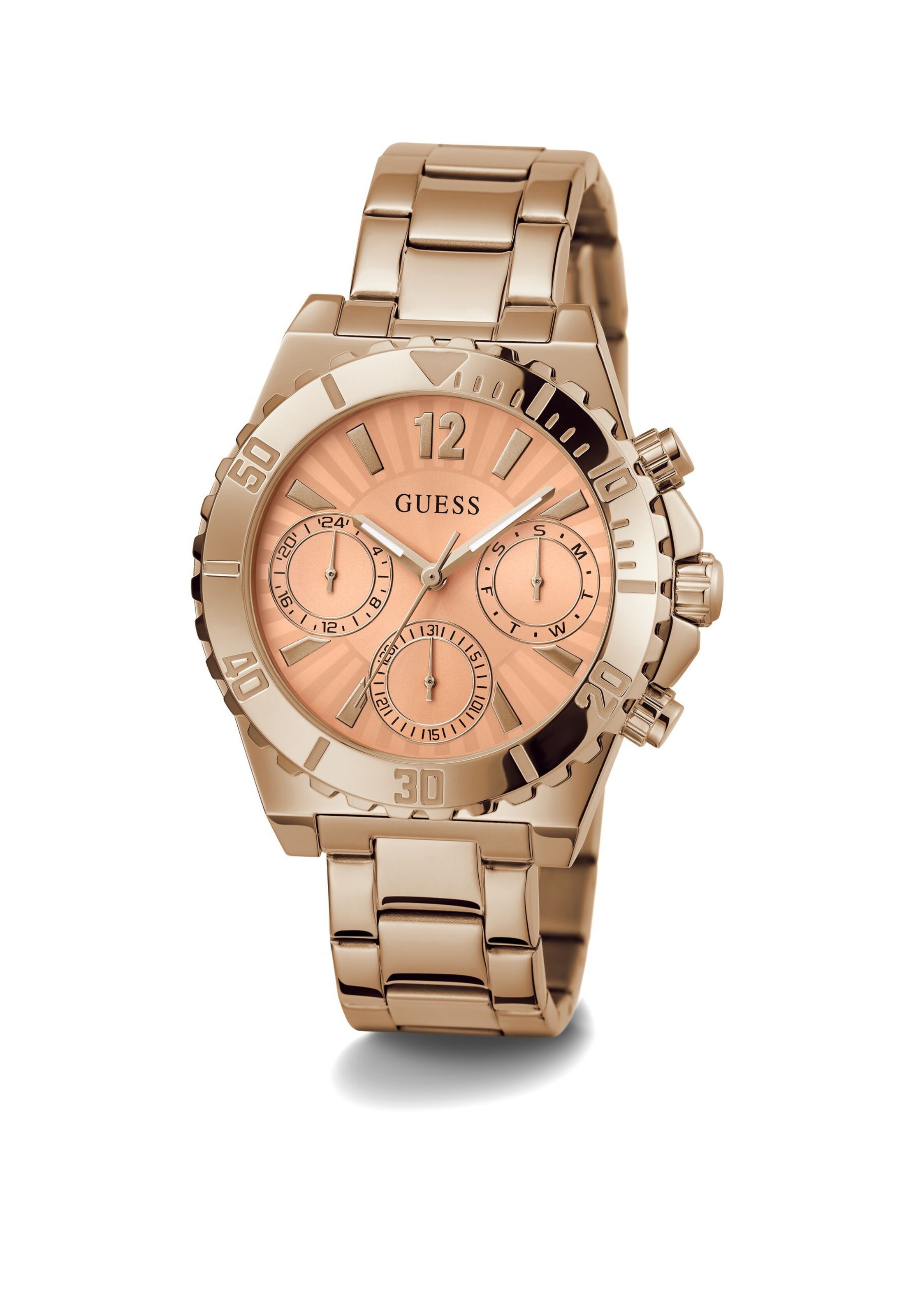 GUESS Analoog horloge 'Phoebe' in Goud: voorkant