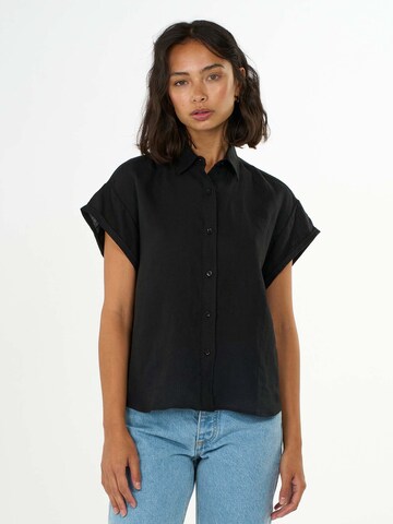 KnowledgeCotton Apparel Blouse ' ASTER ' in Black: front