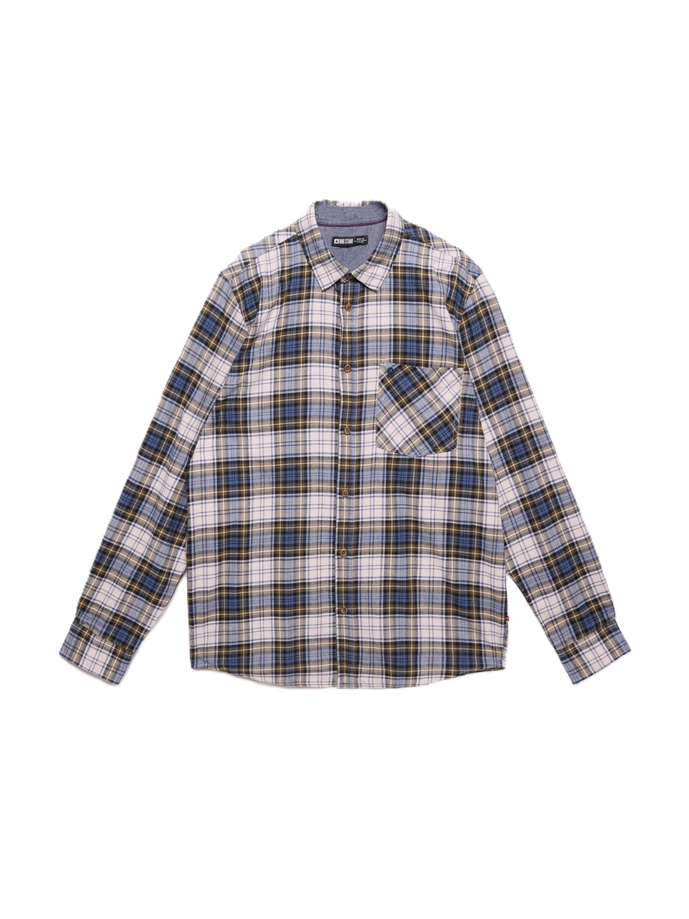 BIG STAR Hemd 'Koner' in beige / blau / weiß, Produktansicht