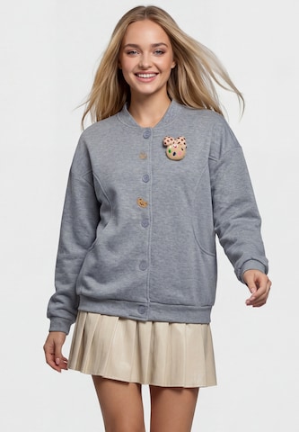MYMO - Sudadera con cremallera en gris: frente