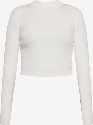 Pullover di faina in bianco: frontale