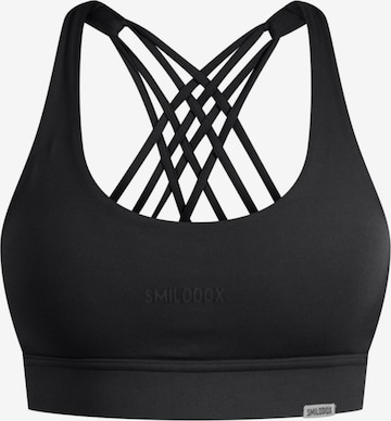 Smilodox Bustier Sport bh 'Advance Pro' in Zwart: voorkant