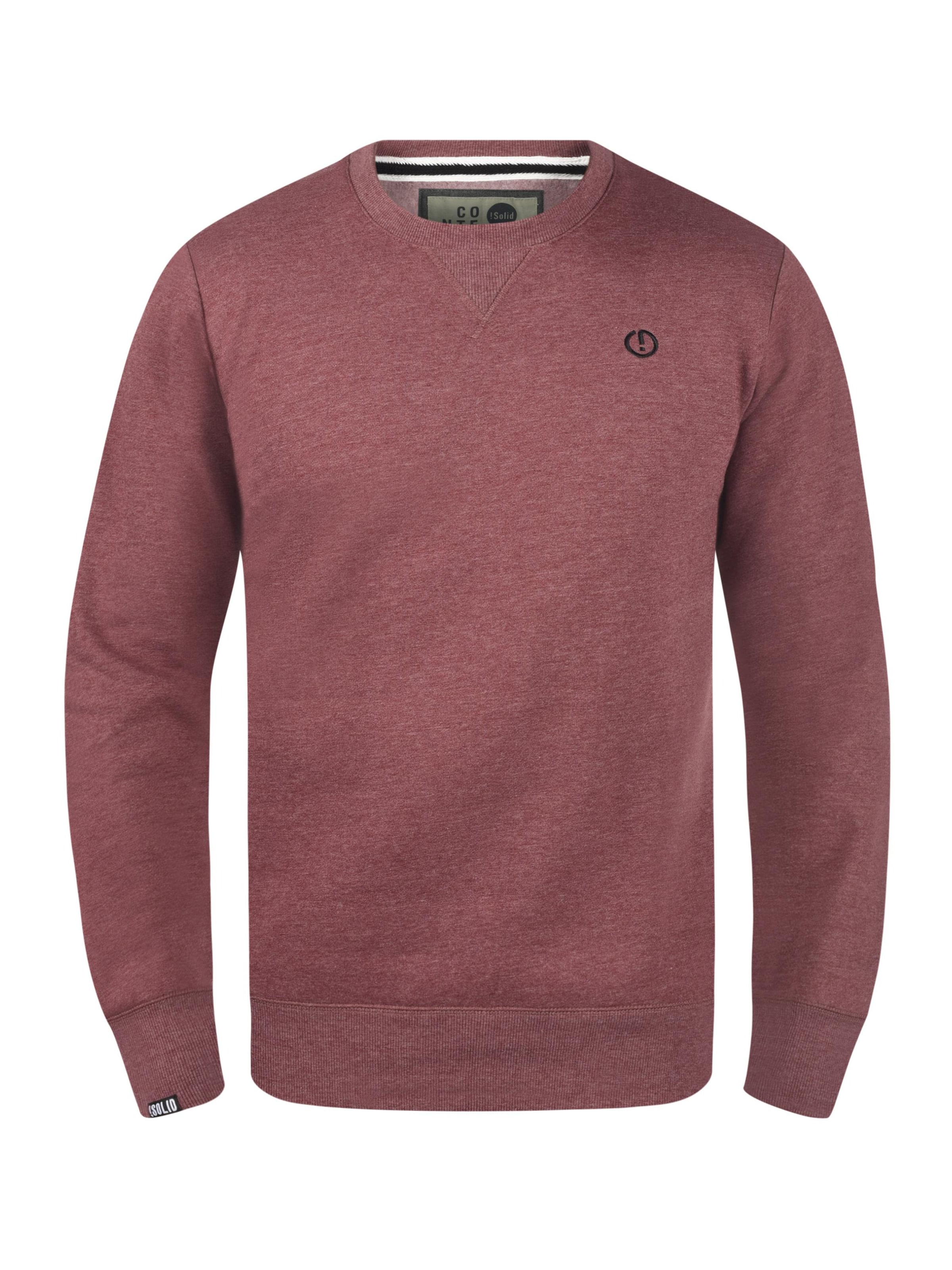 Sweat-shirt 'Benn' !Solid en rouge : devant