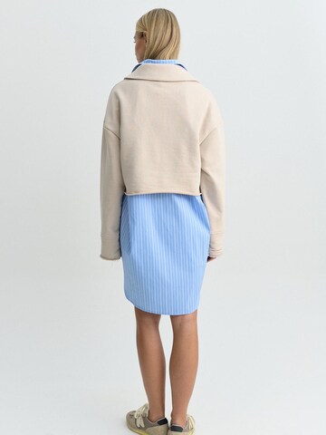 FEMSSY Sweatshirt 'COLLAR SWEATSHIRT GREY' i beige