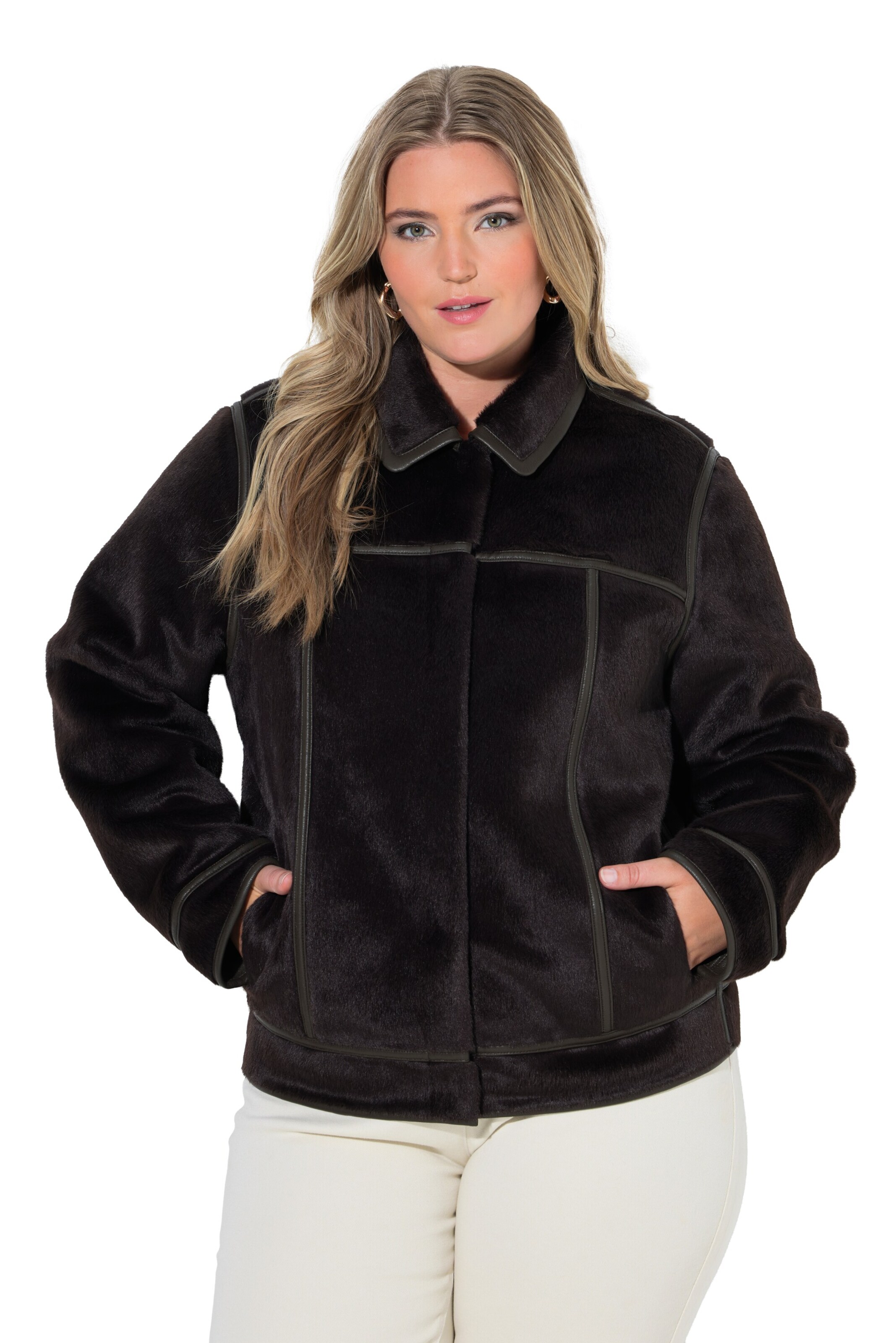 Ulla Popken Between-season jacket in M-L in Dark brown, Item view