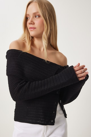 Happiness İstanbul Strickjacke in Schwarz