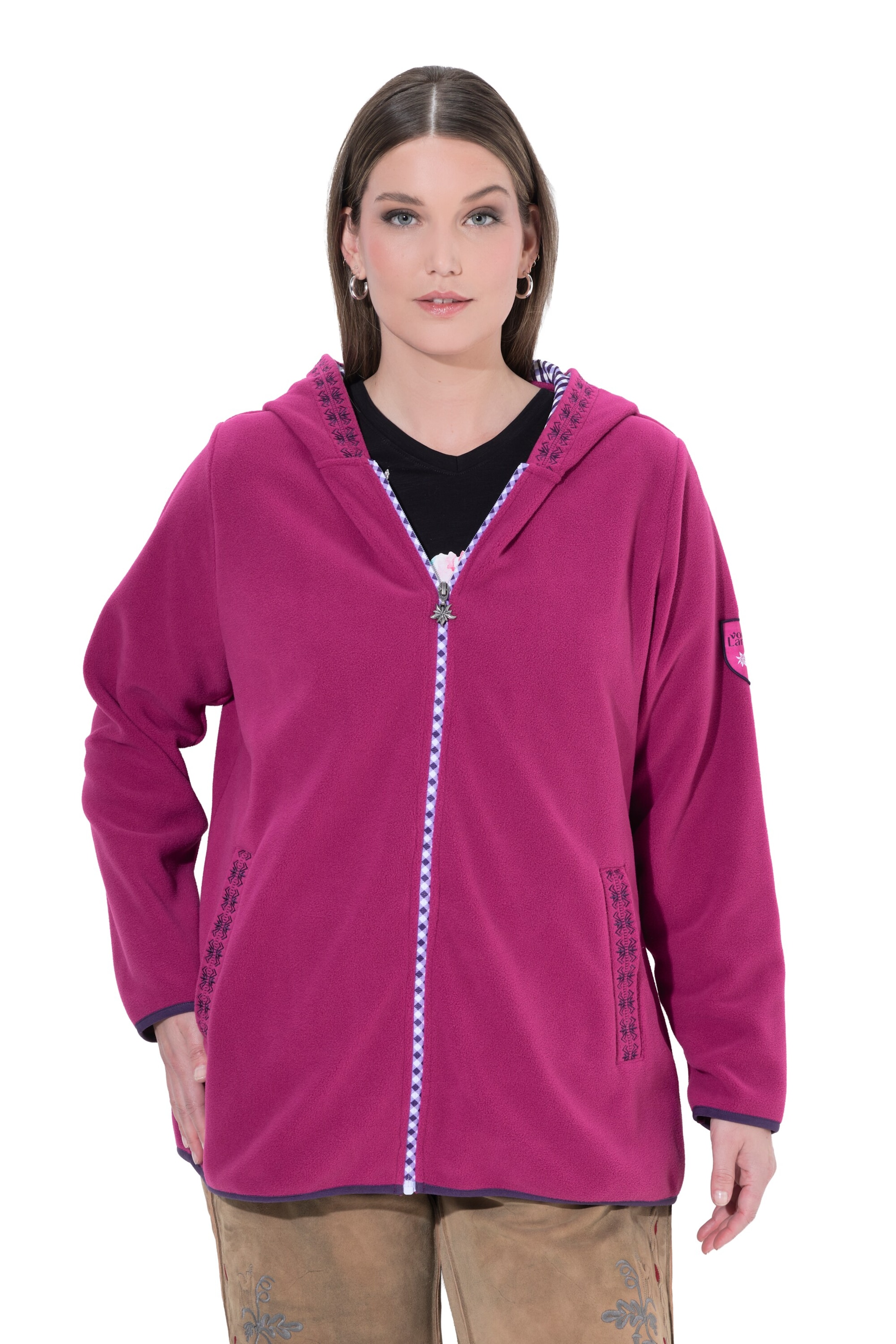 Ulla Popken Sweatjacke in Pink: Vorderseite
