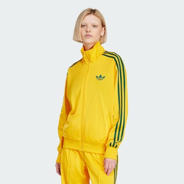 ADIDAS ORIGINALS Zip-Up Hoodie 'Adicolor Classic Firebird' in Yellow: front