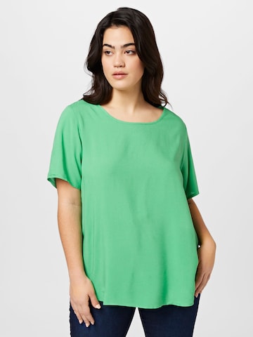 ONLY Carmakoma Blouse 'Lolli' in Groen: voorkant
