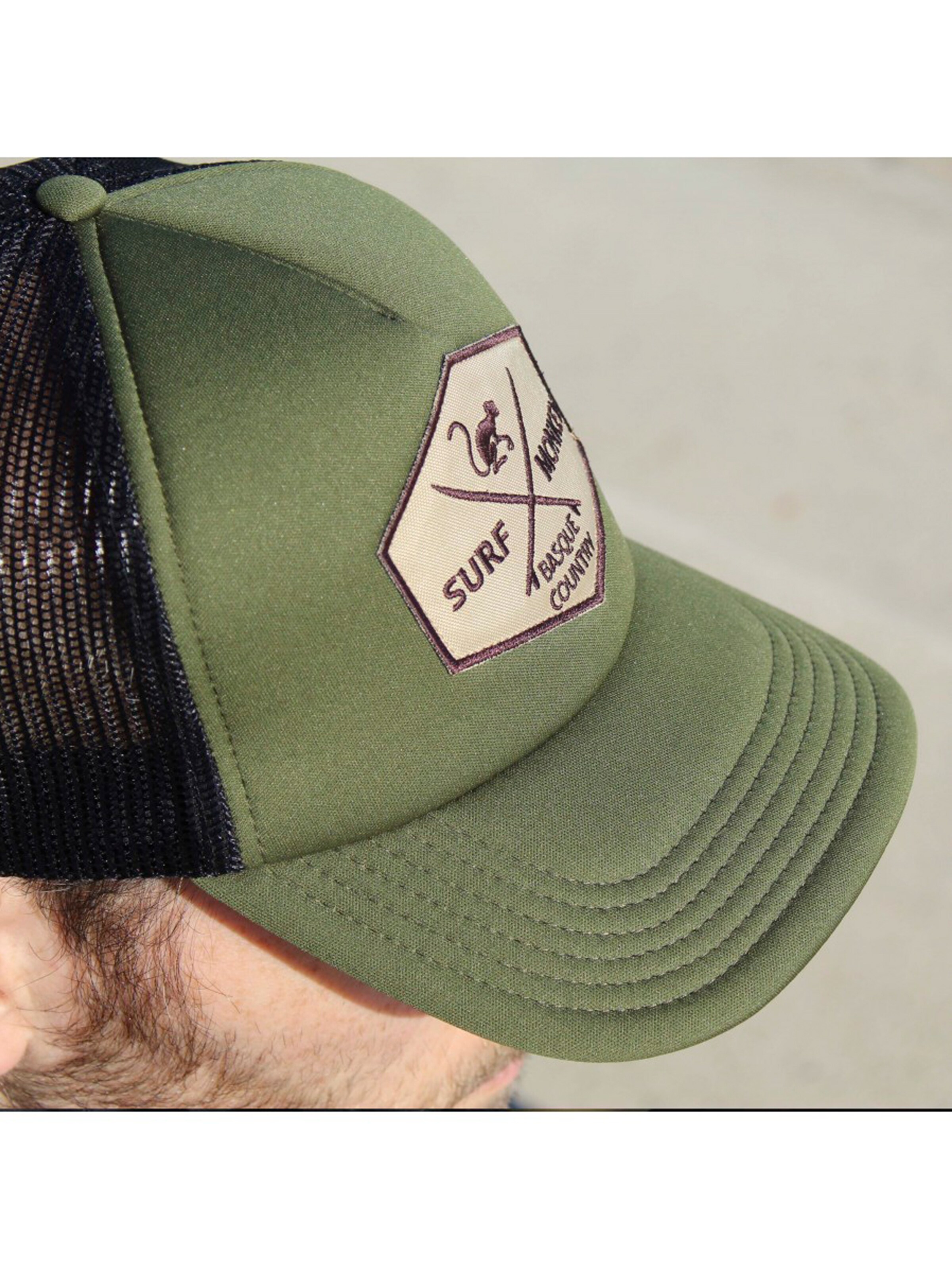 Surf Monkey Athletic Cap in Green