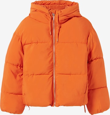 Bershka Winter Jacket in Orange: front