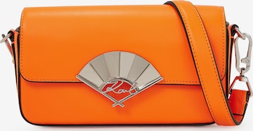 Karl Lagerfeld - Bolso de hombro 'Signature Fan' en naranja: frente