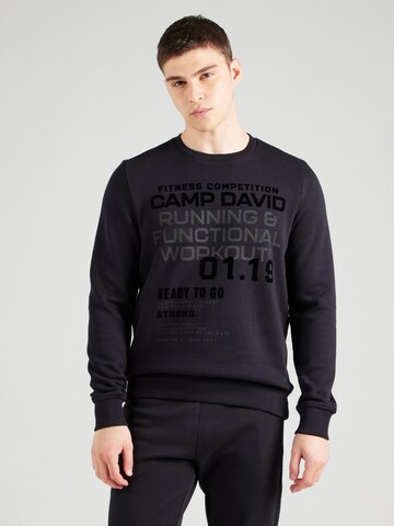 CAMP DAVID Sweatshirt 'Fitness Challenge' in Black: front