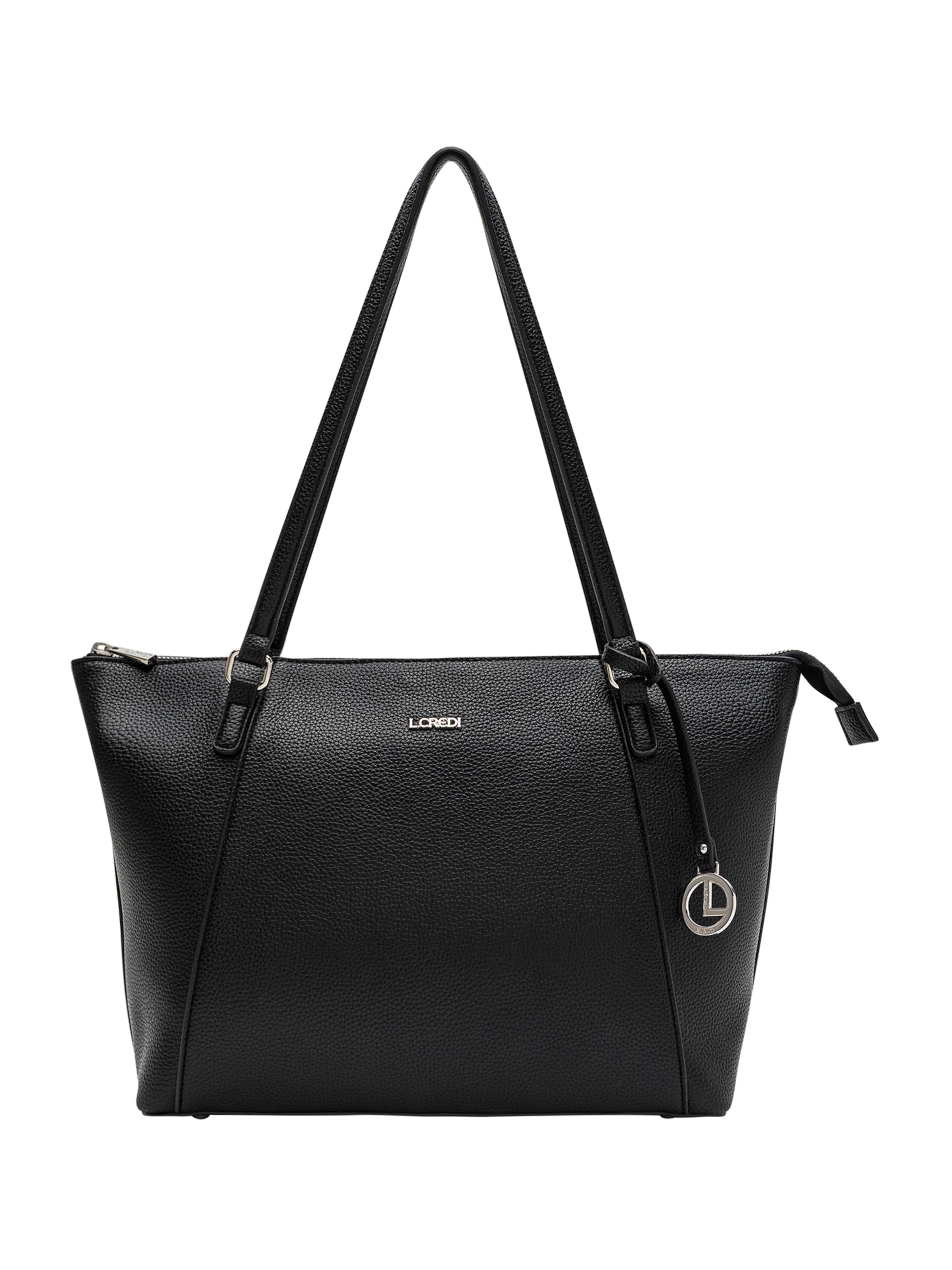 L.CREDI Shopper &#x27;Michaela&#x27; in Zwart: voorkant