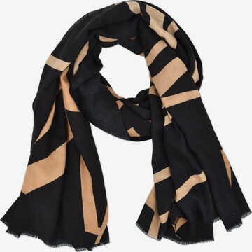 styleBREAKER Schal 'Schal mit Graphic Lines Muster' in Braun: Vorderseite