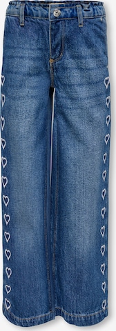 ONLY GIRLS Wide Leg Farkut 'KOGCOMET HEART' värissä sininen: etupuoli