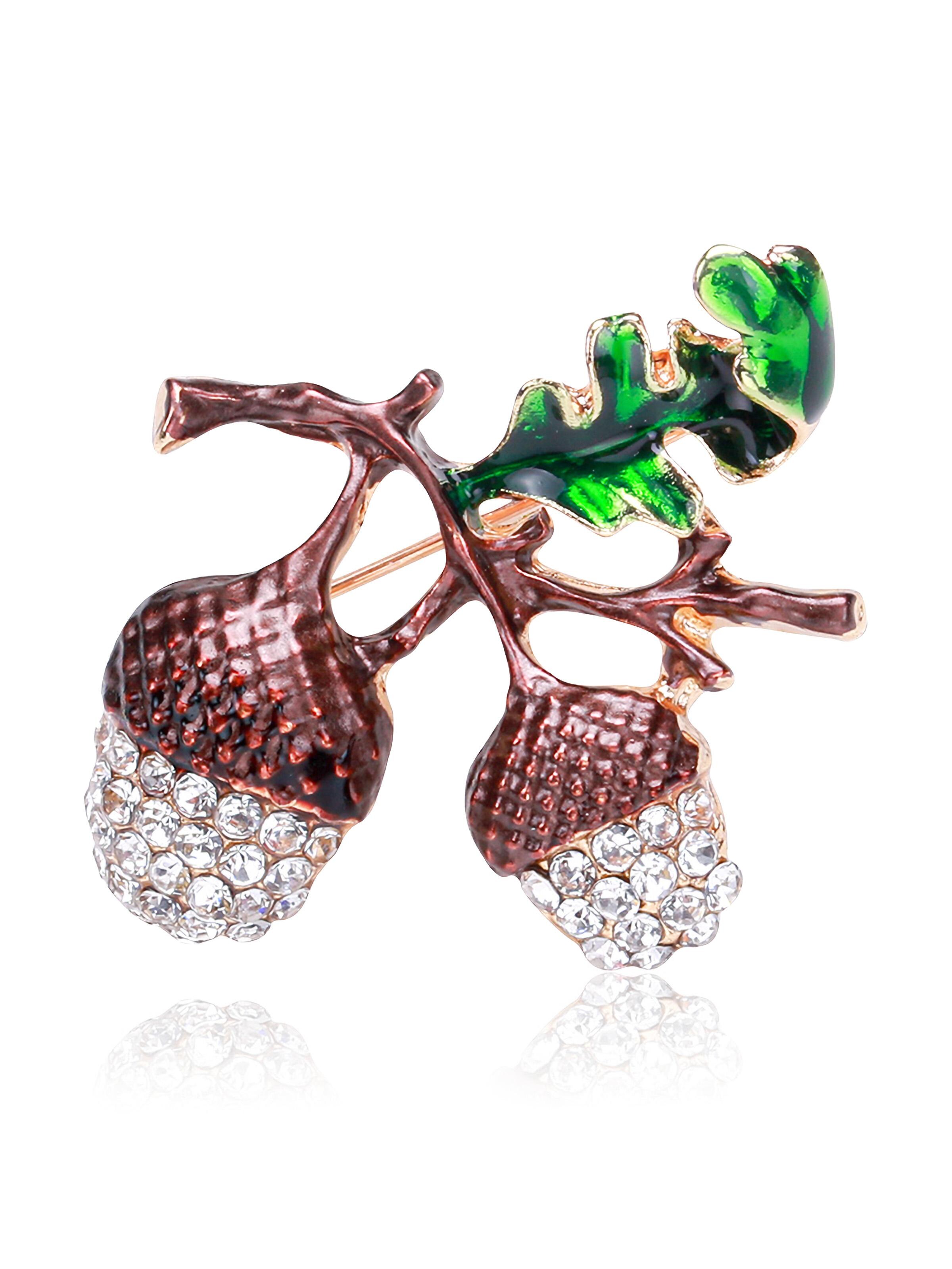 MayTree Brooch in Brown: front