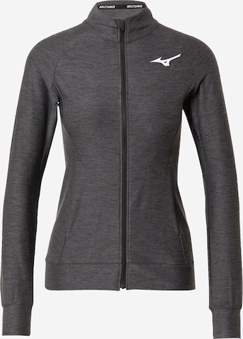 MIZUNO Sports sweat jacket in Black: front