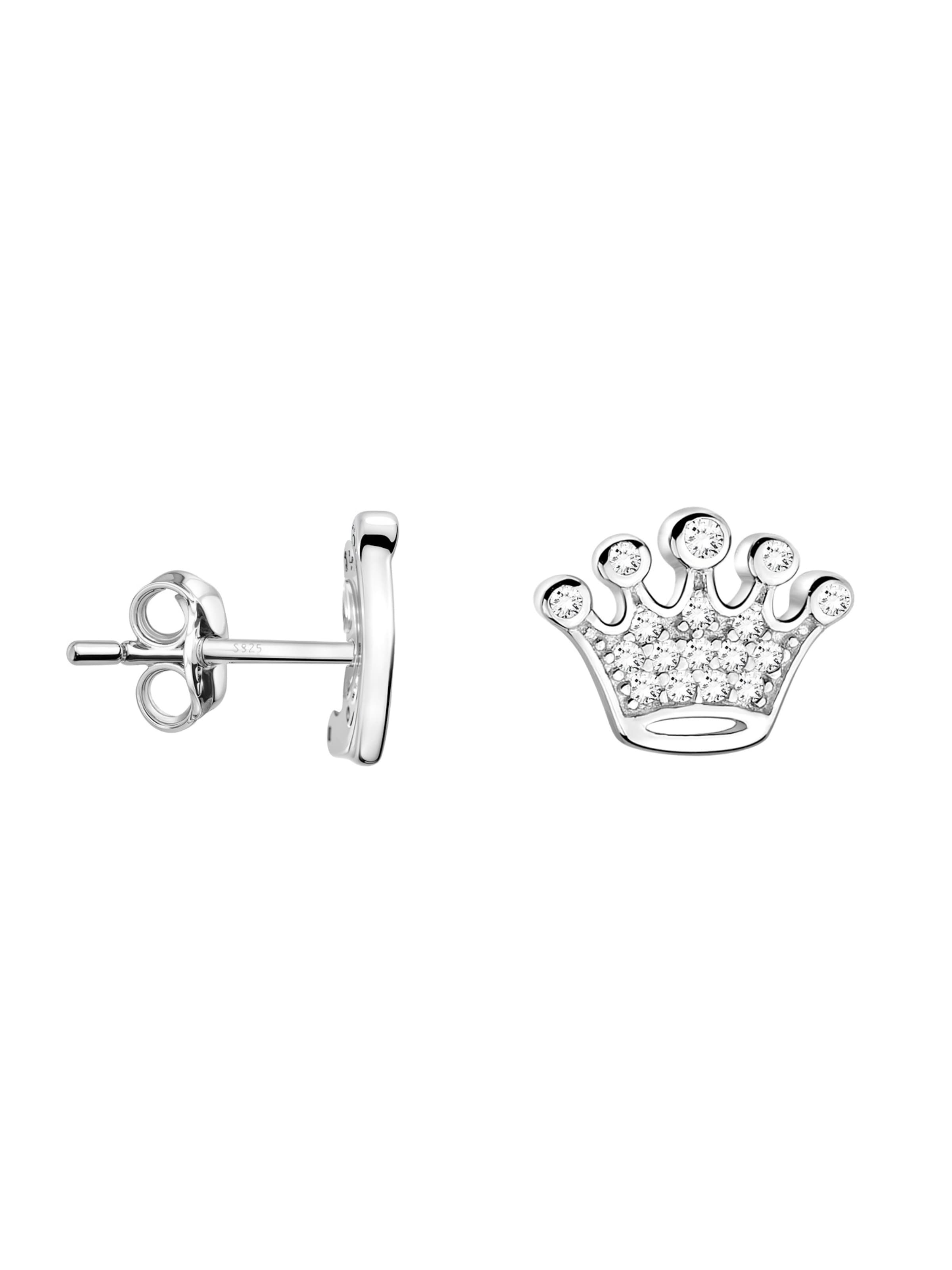 Sofia Milani Ohrringe 'Crown'‌‌‌‌‌‌‌ in Silber: Vorderseite