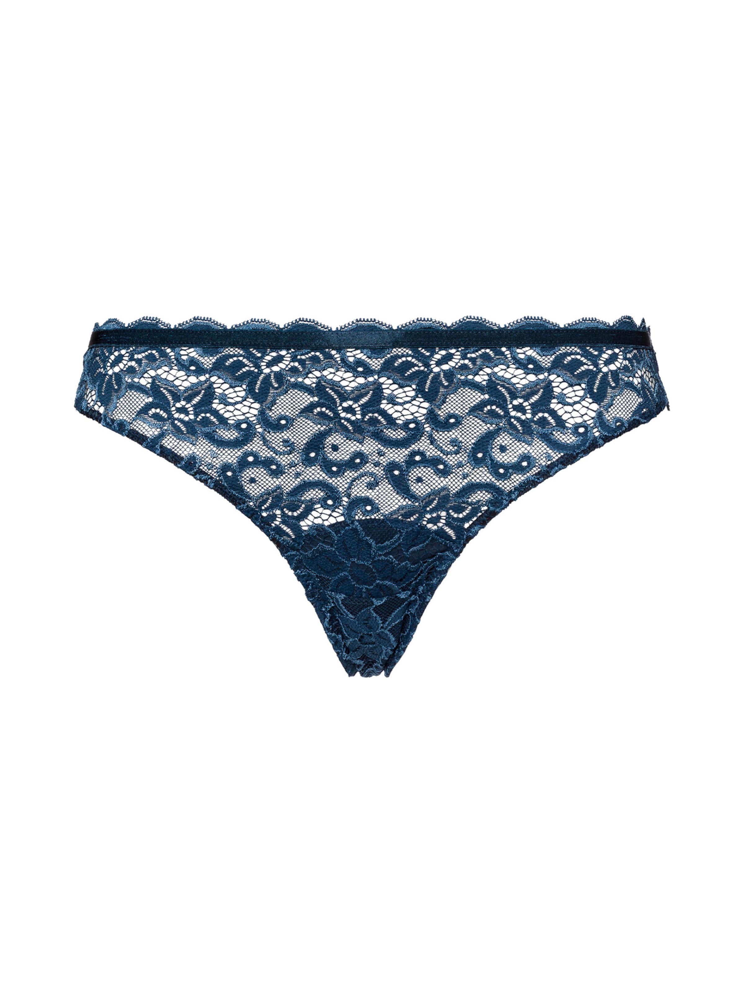 Hanro Slip ' Marlene ' in Blauw: voorkant