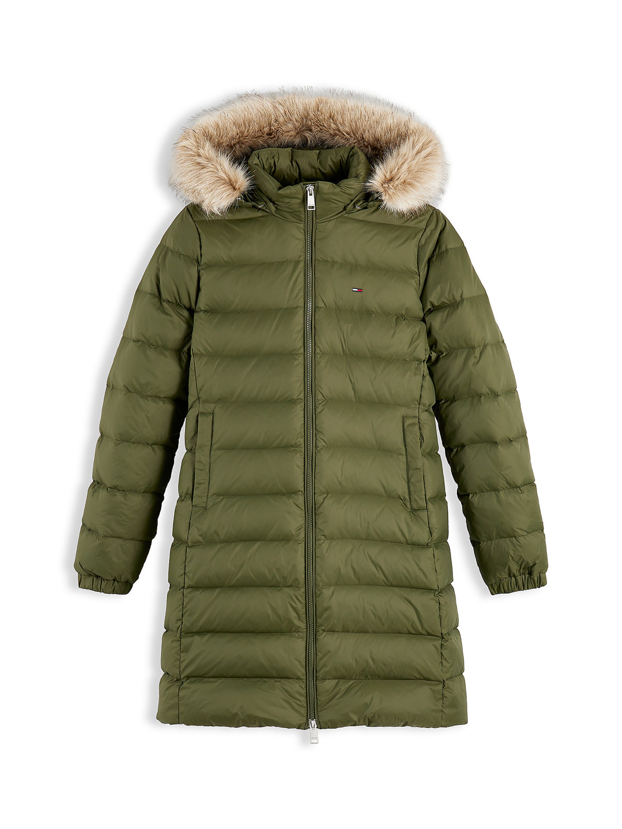 Manteau d’hiver Tommy Jeans en vert : devant